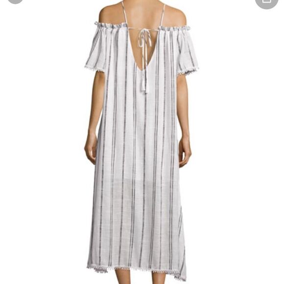 RED CARTER Isla Off the Shoulder Stripes Coverup Casual Maxi Dress.Size XS - Picture 2 of 16